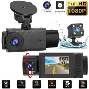 G12 Dash Cam Car DVR  with HD IPS Screen Three-Channel 170° Wide Angle Lens Night Vision 1080P Video Recorder 24H Parking Monitor