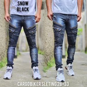Celana Jeans Biker Pria Dewasa Terbaru Celana Jeans Street Pensil PROMO Celana Biker Garis Kekinian