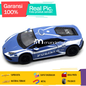 Diecast Miniatur Mainan Mobil Polisi High Performance Supercar Hura LP-610 Buka Pintu Besi Metal