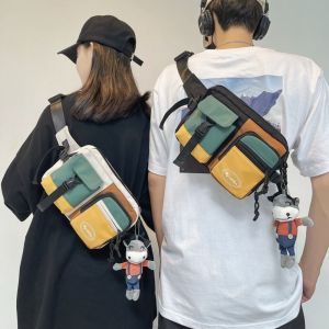 Nylon Men Chest Bag Multifunctional Large Capacity Chest Pack Casual Sling Bag Sports Male Shoulder Bag Outdoor Crossbody Bag