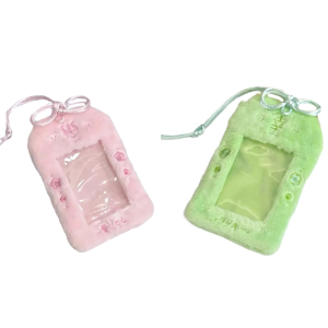 Plush Photocard Holder 3 Inch Card Holder Lovely Protective Case Flowers Photo Sleeves Protector Card Cover Storage Bag