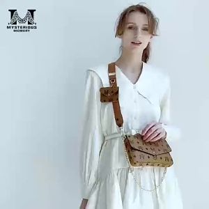 #M006 PU Leather Satchel Sling Bag Elegant Style with Small Purse Adjustable Strap Easy Storage