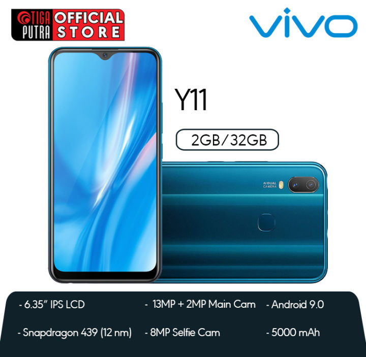 VIVO Y11 RAM 2GB 32GB, CPU SNAPDRAGON 439, DUAL CAMERA 13MP