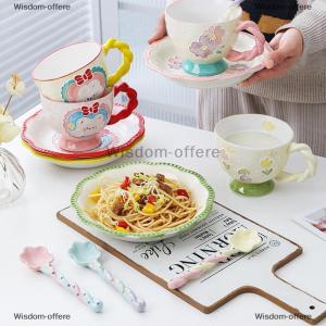 [COD] Wisdom-offere 1Pc Ceramic Long Handle Spoon Cute Ice Cream Hand Painted Dessert Spoon with Long Handle Kitchen Tableware Accessories
