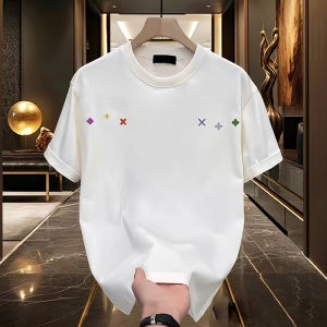 T-Shirt Wanita Lengan Pendek Ukuran Besar Desain Slim Fit Longgar Katun Premium Tipis & Bernapas Tren Musim Panas 2025 Gaya Korea High-End Motif Minimalis Kerah bulat Tops Slip - on Santai Serbaguna Modis Manis dan imut Womens Clothing