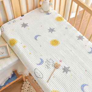 ผ้าคลุมที่นอนนุ่มแผ่นรองนอนเบาะสำหรับเด็กลายการ์ตูนเบาะเปลเด็กผ้าฝ้ายบุนวม