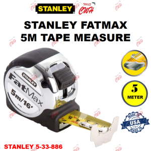 33-886 5M (16FT) STANLEY FATMAX BLADE ARMOR MEASURING TAPE MEASUREMENT TAPES RULER MEASURER 33886 5-33-886 -------------------------------------- ------------------------------ ------------------- SATA TOPTUL REMAX VENUS MRMARK ADAMARK TAJIMA STABILA KDS