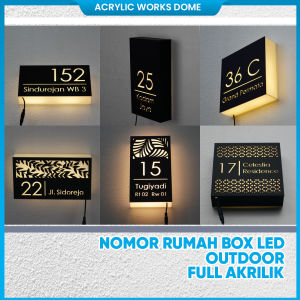 Nomor Rumah Box LED Outdoor Full Akrilik