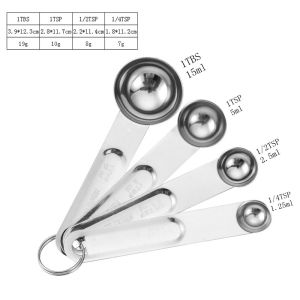 Measuring Cup Stainless Steel Measuring Spoon Set Polished Easy Clean Handle Scale Cup Baking Tools