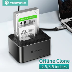 Yottamaster Dual Bay Hard Drive Docking Station Offline Clone 2.5 3.5 inch HDD SSD to SATA 3.0 Hard Drive Enclosure Disk Clone Housing Box for 2.5 & 3.5 inch SATA HDD SSD