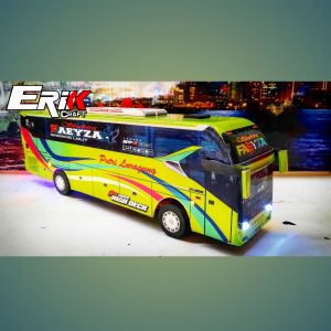 MAINAN BUS TELOLET BASURI MINIATUR BIS PUTRI LURAGUNG FAEYZA MOBIL MAINAN MINIATUR BUS FULL LAMPU
