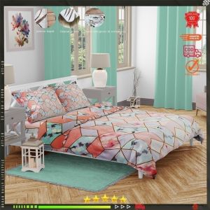 Sprei katun motif marbel pink aesthetic anti geser king size motif ma LP