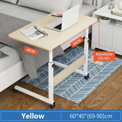 XUXU Meja Komputer Elevatable Computer Table （L60/80）cm Bedside Laptop Desk With Wheels Meja Belajar Wooden Sofa Side Table Easy Portable Table 床边桌 电脑桌