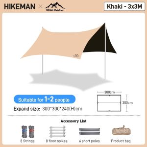 Canopy Tent Set Camping Canopy Tarp Awning Tent Ultralight Weight Pole Tube Support Pole with Bag
