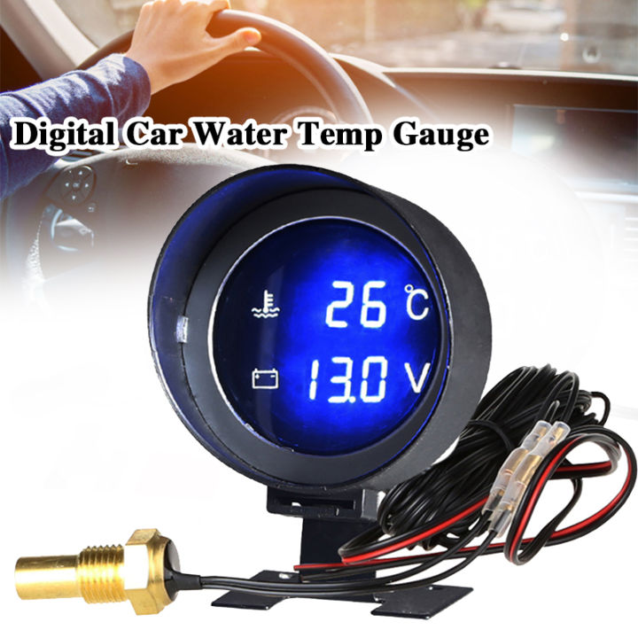 Digital Car Water Temp Gauge Car Truck Water Temp Gauge Voltmeter 2 in
