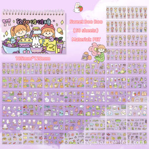 50 pages non-repeating waterproof and cutting-free stickers girls heart account decorative material a whole book coil sticker