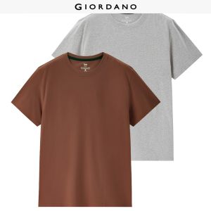 Giordano Men 2-Pack solid color short sleeve cotton tee Free Shipping 18023211