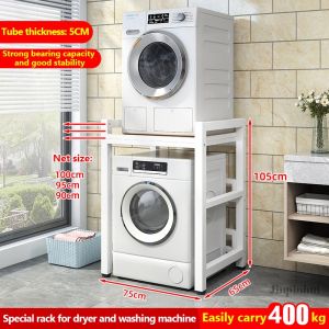 Rak Mesin Basuh Besi Tebal Tahan Lasak Tempat Letak Pengering Baju Pakaian Heavy Duty Washer Dryer Stand Rack Strong Carrying Capacity Laundry Storage Organizer Papan Mesra Alam Mudah Dipasang Perabot Dobi Bilik Mandi Local