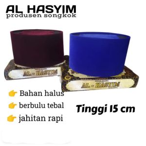 AL HASYIM SONGKOK BIRU dan MERAH MAROON AC Tinggi 15cm bahan Berkualitas dan berbulu halus tebal lngsung dari produsen