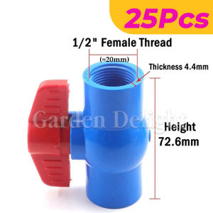 5Pcs 1/2" Female PVC Ball Valve for Garden Irrigation Water Stop Switch Water Pipe Adapter