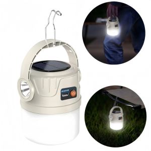 FDYRU LED Light Solar Powered Light USB Rechargeable IP55 Waterproof Camping Light Retro Style Ultra Bright Rechargeable Light Outdoor Camping