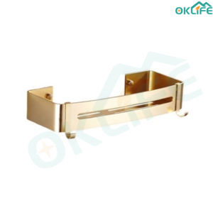 [OKLIFE. SG]Free Punch Aluminium Bathroom Shelf Toilet Storage Rack /Thickened Bathroom Rack /Kitchen Bathroom Storage Free Punching Table Space Aluminum Wall Hangings Shower Shelf