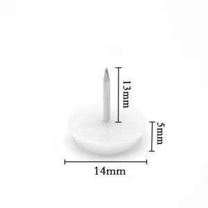 100pcs 14mm Furniture Felt Feet Pad Plastic Nail Glide Chair Table Leg Anti-Slip Nails Pad