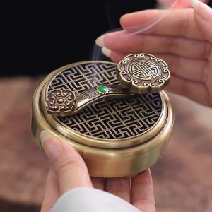 Lư Hương Hộp Xông Trầm Hương Hình Gậy Như Ý Bằng Hợp Kim Đồng