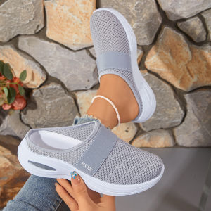[Free Shipping] 2026 Spring New Mesh WomenS Shoes Breathable Single Shoes Half Slippers Casual Shoes Flat Slip-On Comfortable WomenS Shoes