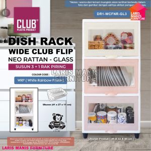 RAK PIRING KACA CLUB FLIP - TEMPAT PENYIMPANAN MAKANAN DR1 WCFNR RAK CHIKI RAK GELAS RAK PIRING PREMIUM