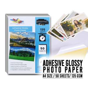 A4 Self Adhesive Glossy Photo Sticker 50 Sheets /Ultra Glossy Inkjet Photo Paper - Inkjet Printable