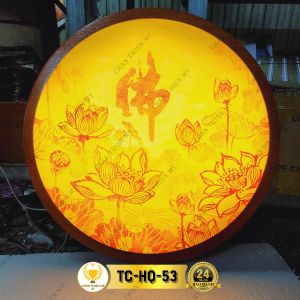 Đèn Hào Quang Phật In Trúc Chỉ Bộ Đôi Hào Quang Hoa Sen 40cm Trang Trí Bàn Thờ CDT-05-53