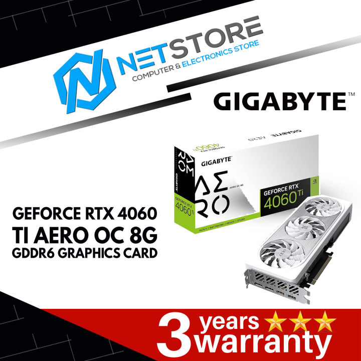 GIGABYTE GeForce RTX™ 4060 Ti AERO OC 8G GRAPHIC CARD - GV-N406TAERO OC ...