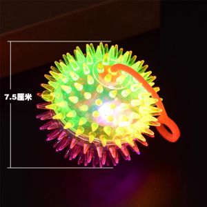 【SG stock】 Glowing Ball Kids Pet Toy LED Light Up Flashing Elastic Ball Fun Toys Children Stress Interactive Toys