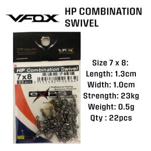 VFOX HP COMBINATION SWIVEL Kekili Pancing Fishing Swivel Kili Mancing