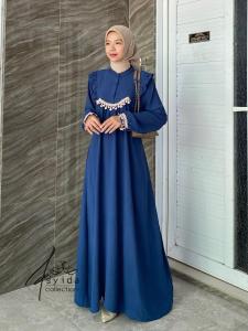 VANIA Dress Gamis Baju Kondangan Wanita Muslim Premium Crinkle Airflow Mix Renda Daily Mewah Simple
