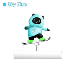 Car Decor Automatic Sliding Skateboard Bear Alloy Cute Cartoon Scooter Center Console Ornament Creative Accessories