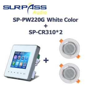 Smart Home Theater Sound System Bluetooth Touch Screen Wall Amplifier Support Fm Radio with Surround Stereo 3 inch Mini Ceiling Speaker for Hotel Restaurant