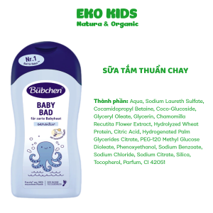 Sữa tắm tạo bọt thuần chay dịu nhẹ cho bé từ sơ sinh Bubchen Baby Bad 1000ml