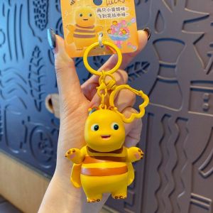 HEFEI Mini Milk Dragon Keychain bee Cartoon Milk Dragon Bag Hanger Kawaii PVC Milk Dragon Doll Girl