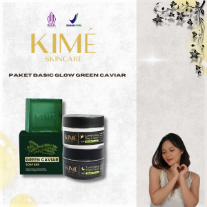 KIME SKINCARE Paket Basic Glow Green Caviar (Green Caviar Soap Bar Day Cream Night Cream) | Paket Skincare Hemat | Paket Skincare Murah