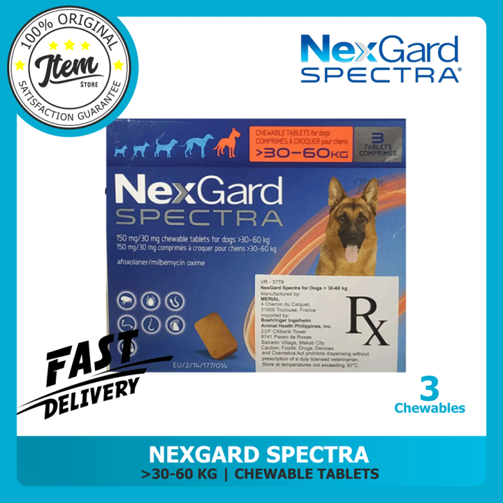 NEXGARD SPECTRA 30-60KG 3 CHEWABLES 1 BOX | Lazada PH