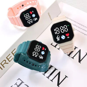 KPOOP Macaron Sports Waterproof Watch for Men Women Digital Watch Couple LED Night Light for Student