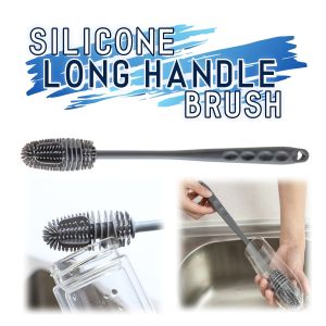 Multi Functional Silicone Long Handle Brush Wineglass Kitchen Cleaning Tool Bottle Brush Water Cup Cleaning Brushes