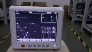 Portable Patient Monitor 80B 8-inch high-resolution display bedside monitor. Standard 4-parameter vital signs monitor for/clinic/home use. Complete set of accessories: temperature/non-invasive/blood oxygen saturation/pulse rate.