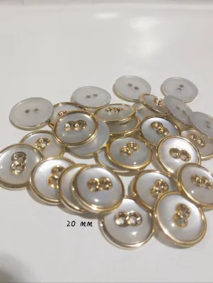 KANCING BAJU IMPORT MOTIF MATA LIST GOLD 11mm-13mm-15mm-18mm-20mm ISI 12 BIJI