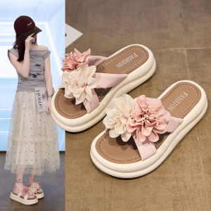 [Free Shipping] Comfortable Floral Sandals WomenS Slippers Fashionable Accessories To Match Dresses Thick-Soled New Style Versatile Casual Slippers