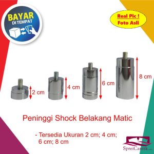 Peninggi Shock Belakang Matic Ukuran 2 3 4 6 8 Cm / Sok Shok Matik Variasi Motor Honda Vario Beat Fi Esp Street Scoopy Yamaha Fino Nmax PCX Freego DLL Full Besi