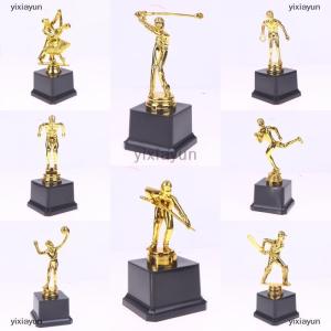 [COD] yixiayun 1 Piece Competition Cricket School Rewarding Supply Small Prize Cup Childrens Gold Trophy Awards Golf Plastic Model Craft Souvenirs