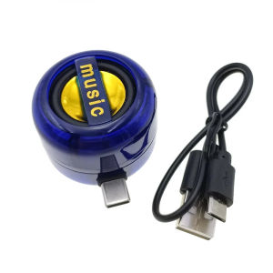 1PCS In Line Small Speaker Type-c Mobile Phone  Player Universal Portable Speaker 3.5mm Audio Plug Cell Phone Player